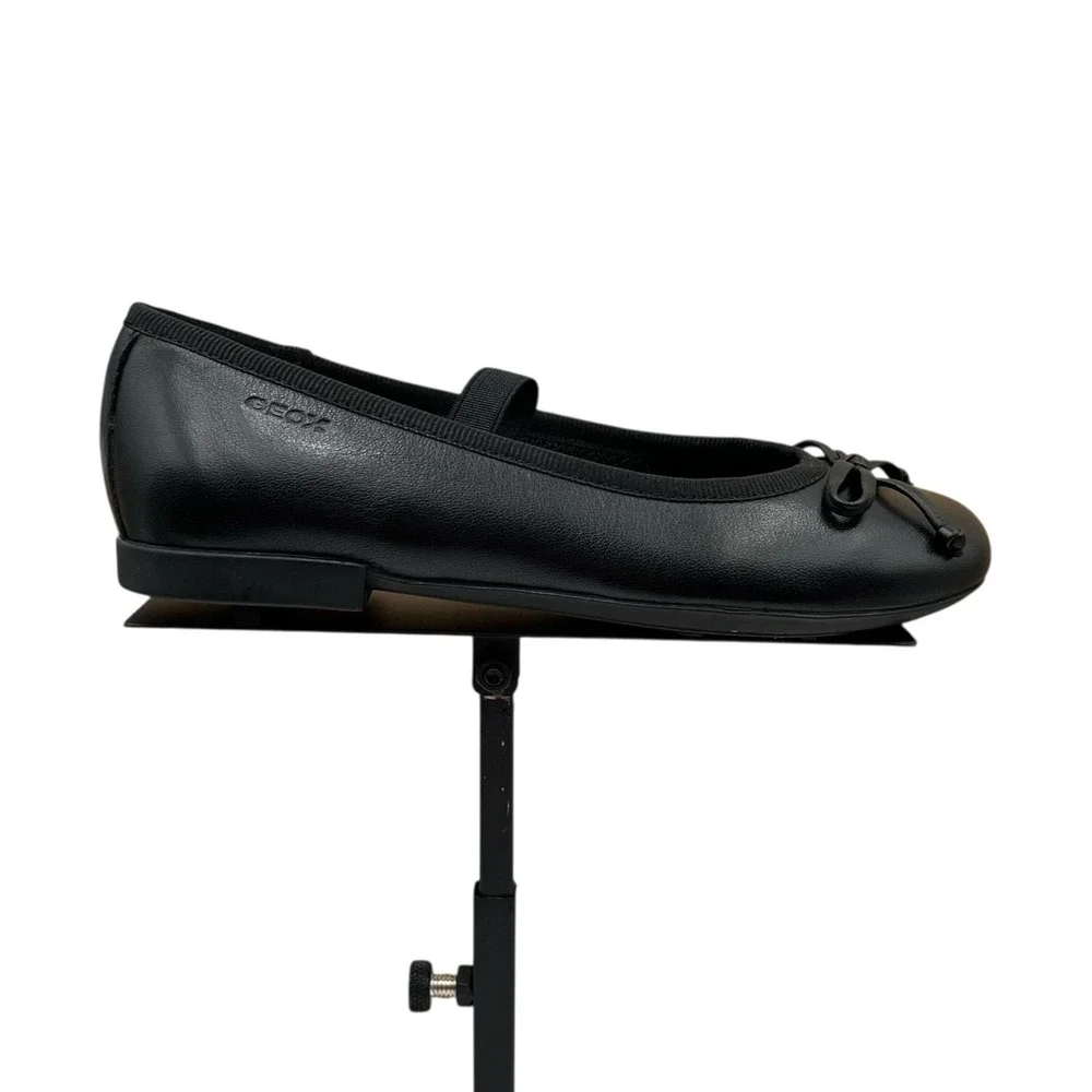 Geox Little Girls Leather Plie Ballet Flats Size 12‎ Solid Black Lightweight